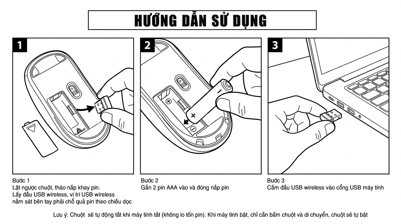 Hướng dẫn sử dụng chuột không dây C1